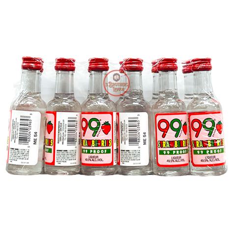 99 Brand Proof Strawberries Liqueur 50ml Shots 3brothersliquor