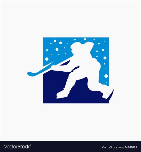 Ice Hockey Game Sports Logo Royalty Free Vector Image
