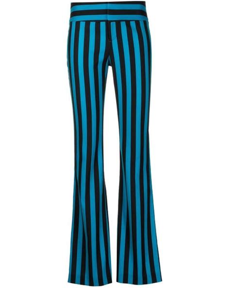 Alice Olivia Striped Bootcut Trousers In Blue Lyst