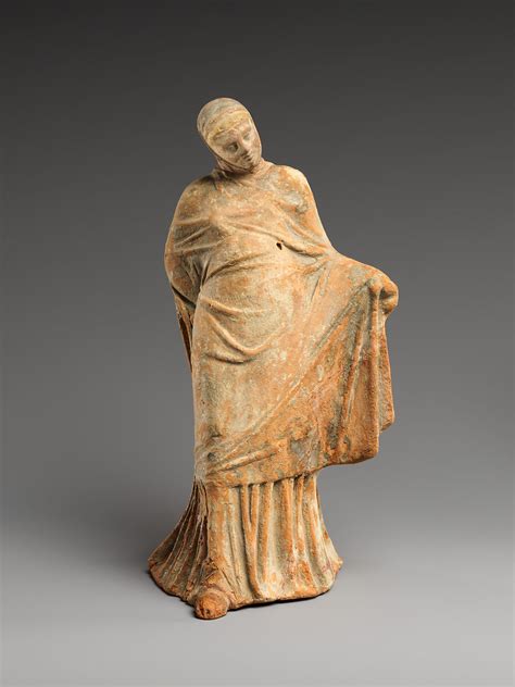 Terracotta Statuette Of A Veiled Dancer Greek Pontic Hellenistic