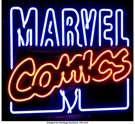 Marvel Comics Neon Sign Marvel C 1990s Memorabilia Lot 13808