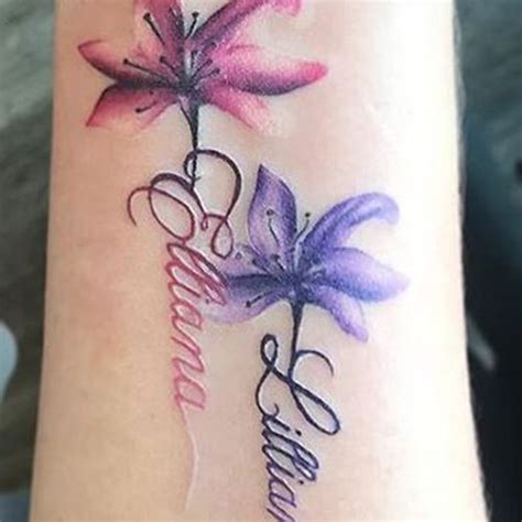Custom Flower Kids Name Temporary Tattoo Personalized Etsy