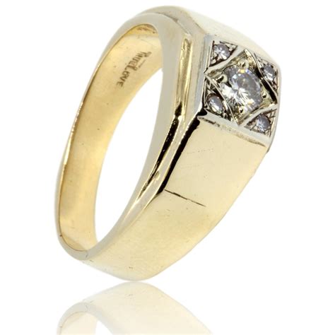 14k Gold 31ctw Diamond Mens Ring Upscale Consignment