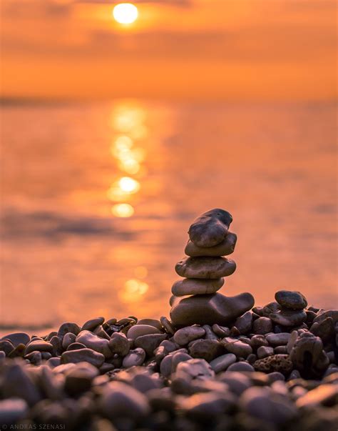 Stacked Stones Are Enjoying The Sunset Null Rock Photography
