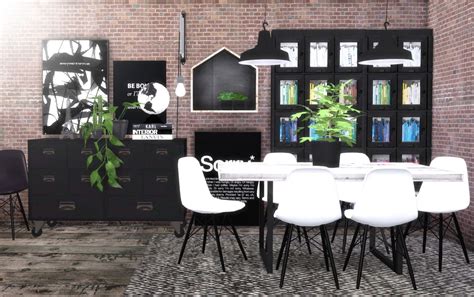 My Sims 4 Blog Industrial Dining Set Recolors By Hvikis