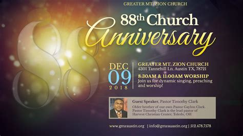 88th Church Anniversary Greater Mt Zion Church Austin Tx