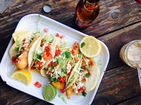 Beer Battered Fish Tacos With Chipotle Tartar Sauce The
