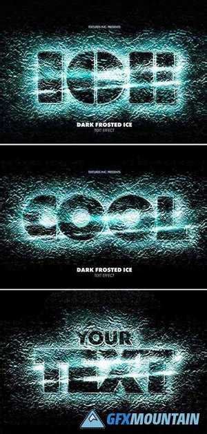 black frosted ice text effect mockup    graphics fonts vectors print