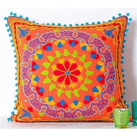 X Inch Multicolor Hand Embroidery Suzani Cushion Pillow Covers At
