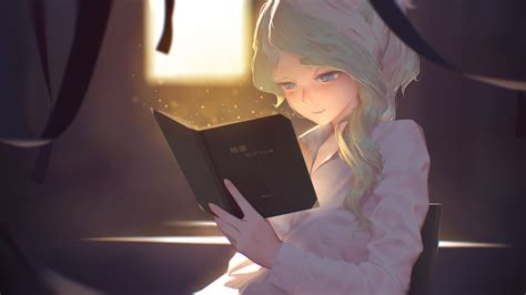 937 Wallpaper Anime Girl Reading A Book Images Myweb