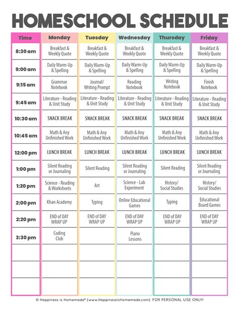 Looking For A Free Printable Homeschool Schedule Template Weve Got