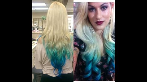 The color combination is simply outstanding, the gradation is remarkable, and the curls are just perfect! How to| Colored Ombre Dip-Dye Hair tutorial - YouTube