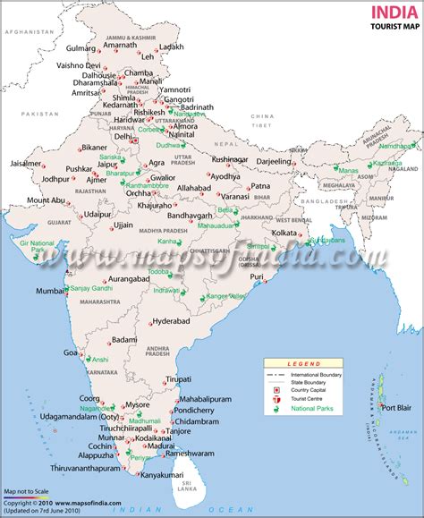 Tourist Map Of India