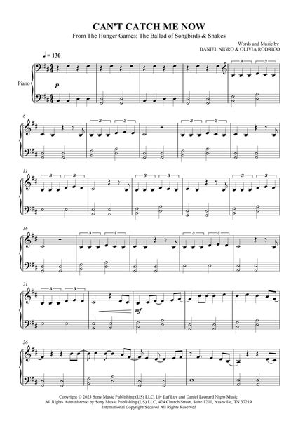 Cant Catch Me Now By Olivia Rodrigo Easy Piano Digital Sheet Music Sheet Music Plus