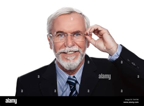 Senior Handsome Man With Eyeglasses Isolated On White Stock Photo Alamy