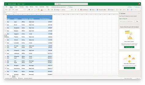 Quickly Create A Power Bi Dataset Or Report From A Table Of Data In