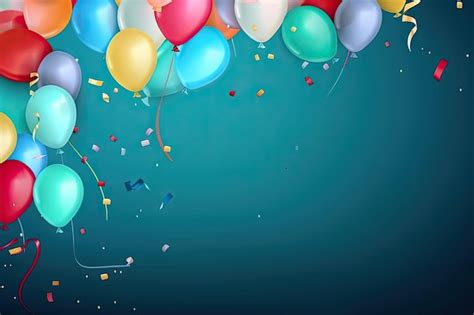 Premium Photo Birthday Party Background With Balloons Illustration Ai
