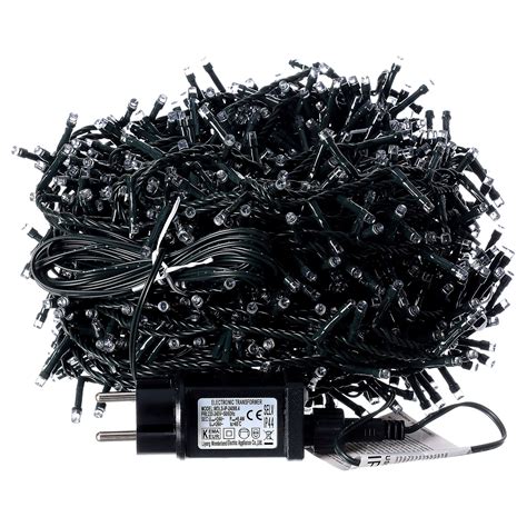Christmas String Lights 1000 Leds Cold White Black Cable 50 Online