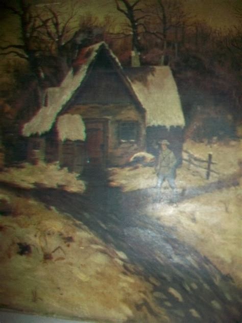 Antique North Dakota Folk Art Painting Winter Farm Scene Etsy