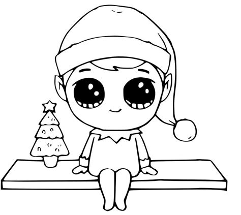 Adorable Elf On The Shelf Coloring Page Download Print Or Color Online For Free