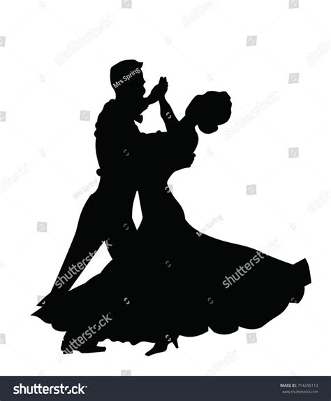 Couple Dancing Silhouette Stock Vector Royalty Free 714245113