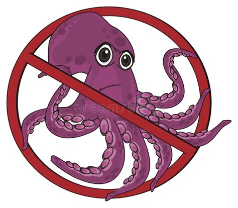 Sad Octopus On Ban Stock Illustration Illustration Of Peek 126936495