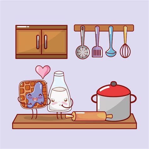 Premium Vector Kitchen Items Cartoon Kawaii Cartoon