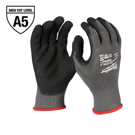 Milwaukee Small Gray Nitrile Level 5 Cut Resistant Dipped Work Gloves