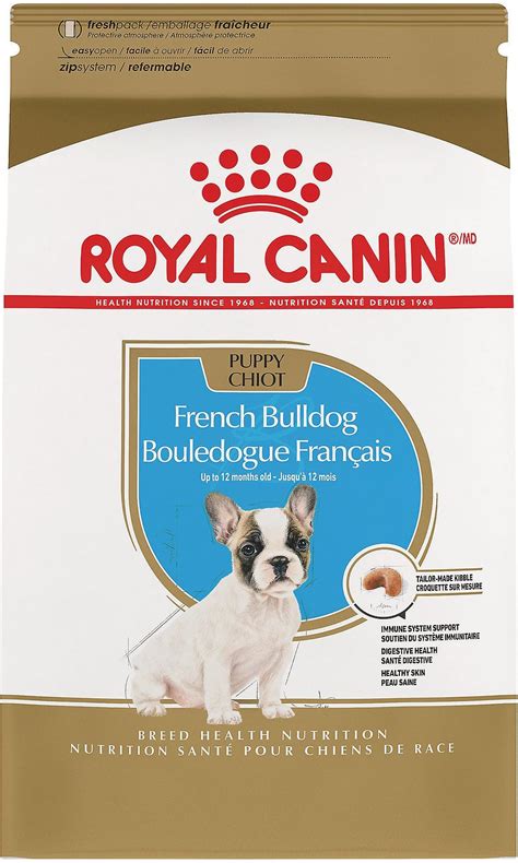 French bulldog adults and puppies this orijen formula derives the better part of its animal protein from fresh chicken, turkey and flounder as well as whole atlantic mackerel. ROYAL CANIN French Bulldog Puppy Dry Dog Food, 3-lb bag ...