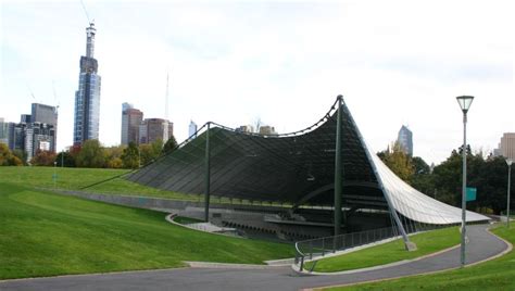 Lawn decks are located on the lawn of the sidney myer music bowl. History of Tensile Shade Structures - 1800 Shade U - Shade Sails Melbourne