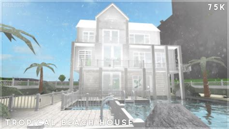 Bloxburg Tropical Beach Estate House Build Youtube Beach House Exterior