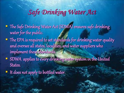 Then and now) by the first author published by the institute for environmental and development (lestari), ukm in 1997. PPT - The Safe Drinking Water Act of 1974, 1984, and 1996 ...