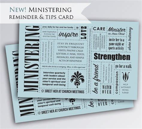 Ministering As The Savior Does Handout Reminder Bookmark Printable