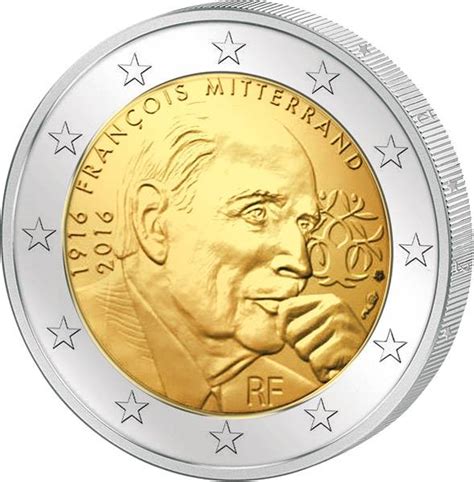 2 Euro Frankreich 100 Geburtstag Und 20 Todestag François Mitterrand 2016