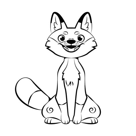 Free Vector Hand Drawn Fox Outline Illustration