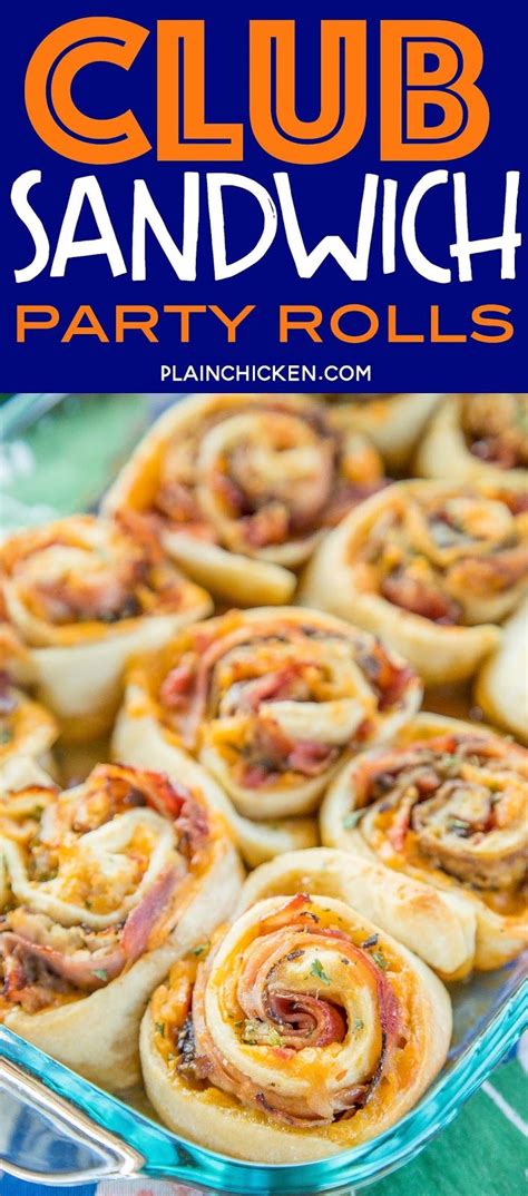 This recipe will help you cook the. Club Sandwich Party Rolls - so good! ham, turkey, roast ...