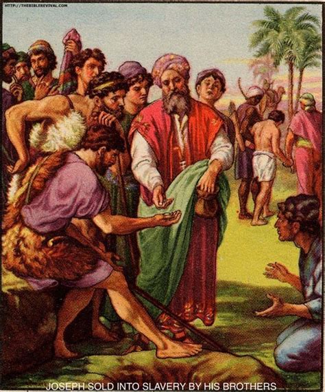 Joseph Sold Into Slavery By His Brothers Vintage Bible Illustrations