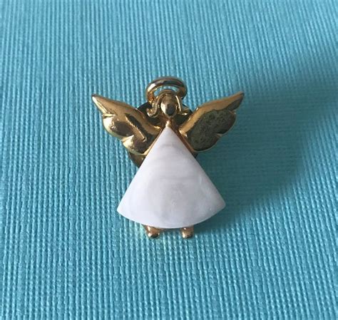 Vintage Mother Of Pearl Angel Pin Mop Angel Pin Angel Lapel Pin