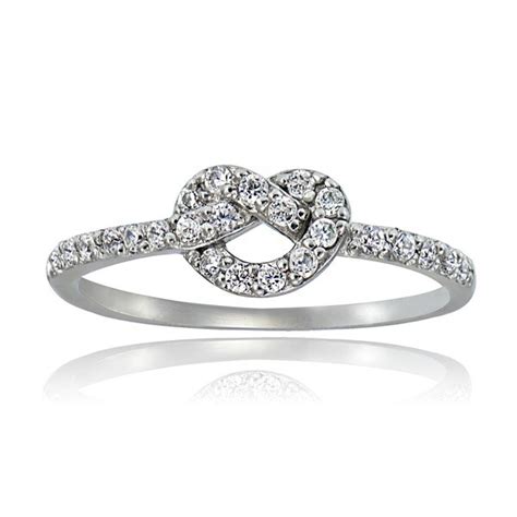 shop icz stonez sterling silver cubic zirconia love knot ring on sale free shipping on