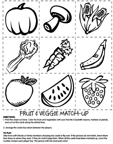 Fruits And Vegetables Coloring Pages For Kids Printable - Coloring Home