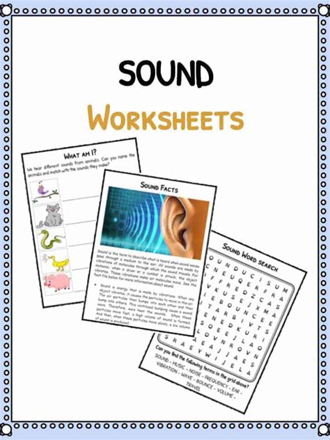 Sound Facts And Worksheets For Kids Types Of Sounds