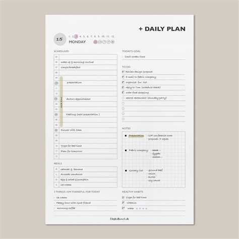 Daily Planner Printable Planner Inserts Planner Pages Undated Etsy