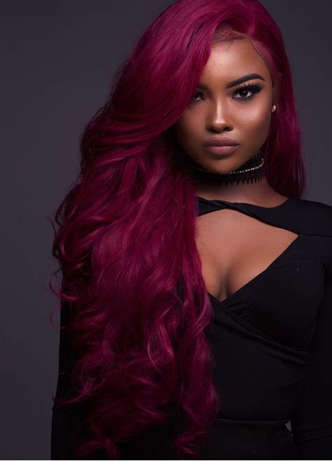 Dark hair colors don't mean just going for darker shades and this season beckons for deep tones and rich shading. Image result for red hair on dark skin black women | Hair ...