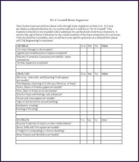 Landlord Rental Property Inspection Checklist Template Templates 2