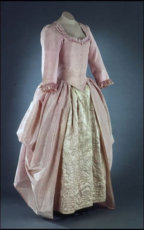 Gown Pink Lavender Lustring Polonaise 1770 1785 Colonial Williamsburg Just 18th Century