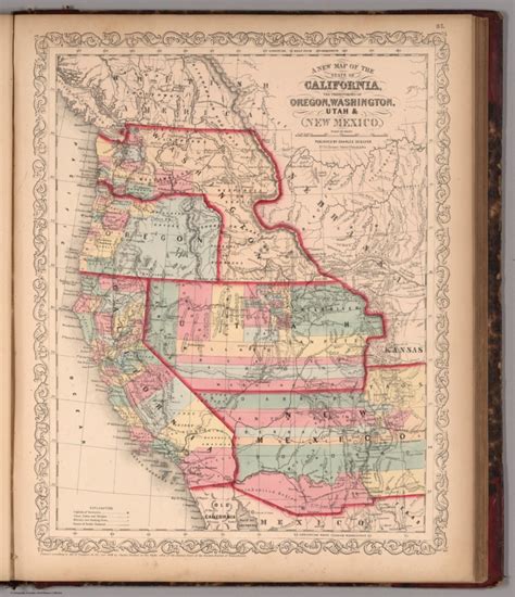 A New Map Of The States Of California The Territories Of Oregon