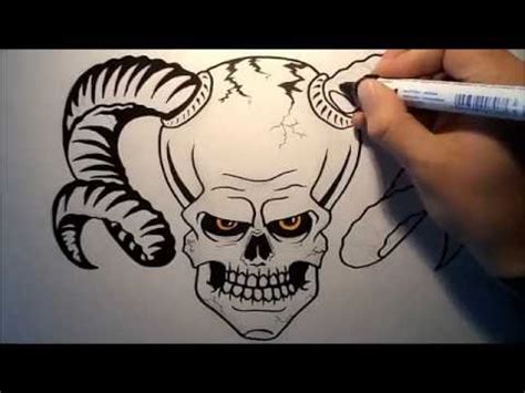 How to draw ram horns? How to draw a Skull with horns - YouTube