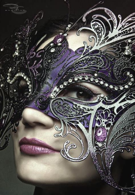 Masquerade Mask In Black Purple And Silver Really Pretty Black