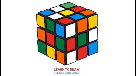 How To Draw A Rubix Cube Step By Step