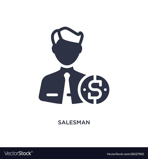 Salesman Icon On White Background Simple Element Vector Image